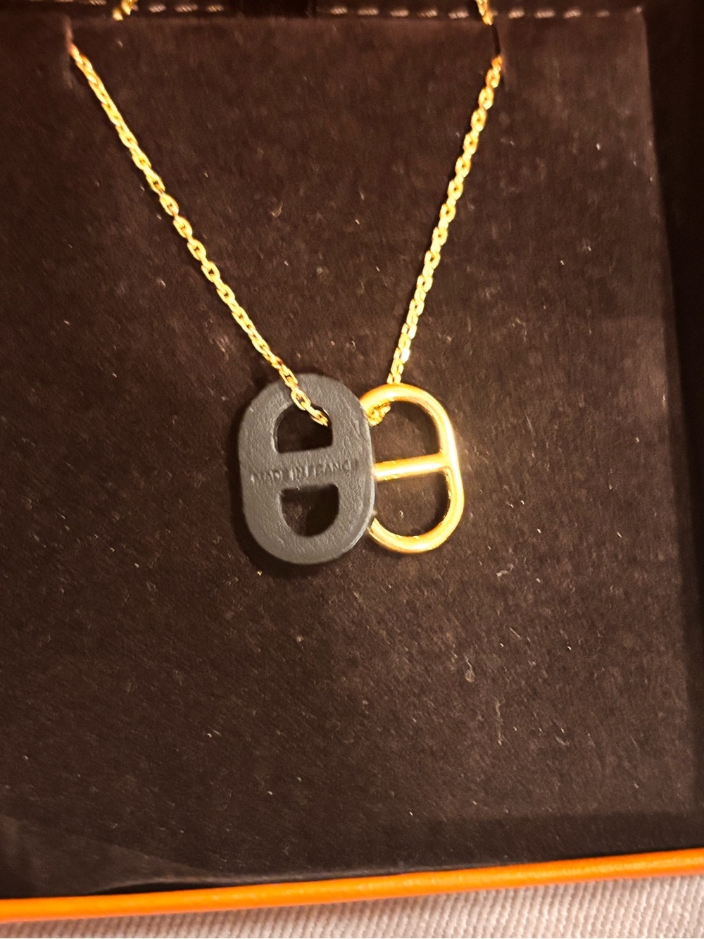 Hermes O’Maillon necklace, black leather - Picture 4 of 9